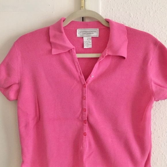 Women’s pink cotton short sleeve blouse top - size medium - Picture 2 of 4